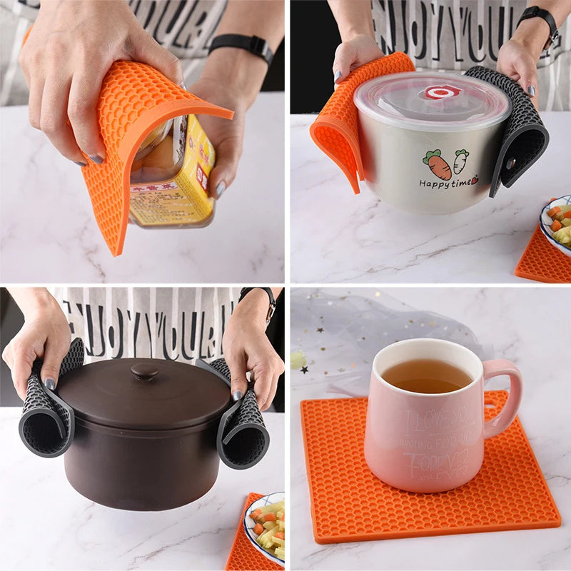 18cm Honeycomb Silicone Mat Drink Cup Coasters Heat