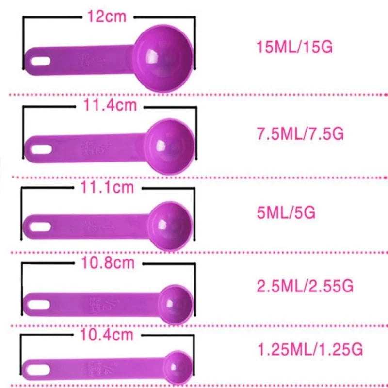5pcs/Set Colors Measuring Spoon Coffee Teaspoon Sugar Scoop