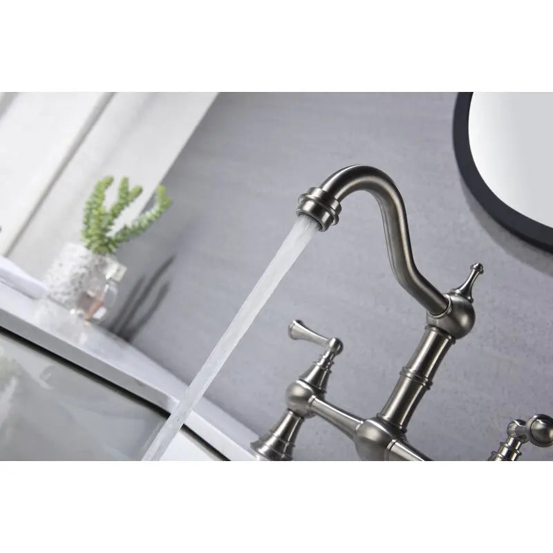 Basin Faucet Cold Faucet Brass Double-Handle Swivel Sink