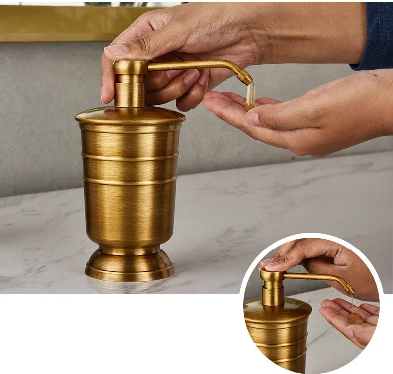 Antique Brass Soap Dish Liquid Soap Dispenser Toothbrush