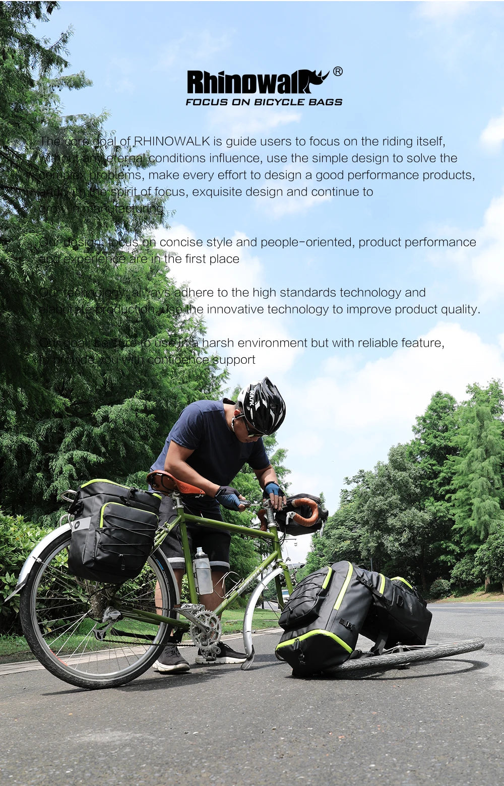 Rhinowalk Bike Pannier Bag In Big Capacity Trunk