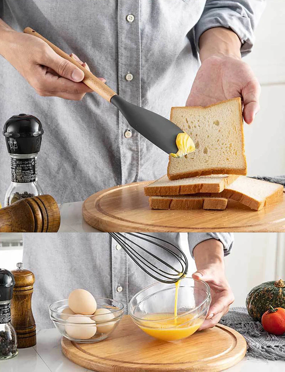 12pcs Silicone Utensils Non-Stick Cookware Spatula Shovel Egg