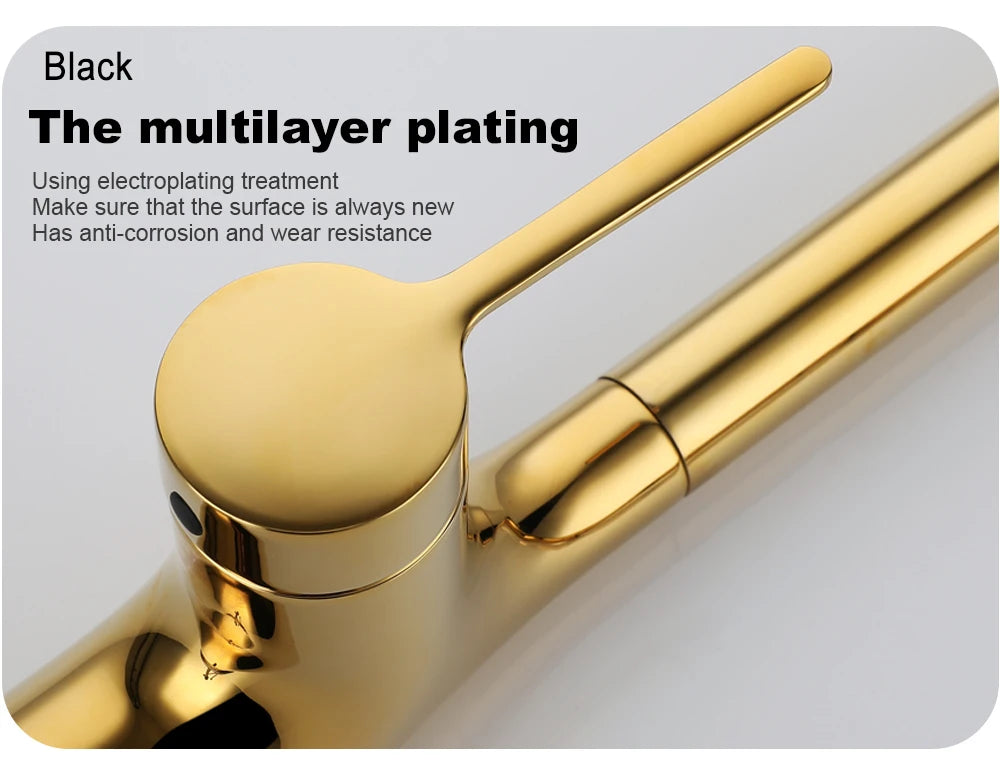 Bagnolux Titanium Black Brushed Deck Mounted Faucet Two