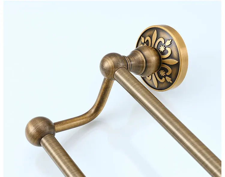 Tuqiu Bathroom Antique Bronze Carved Aluminum Bath Hardware