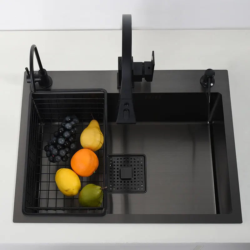 Black Sink 304 Stainless Steel Vegetable Washing Basin