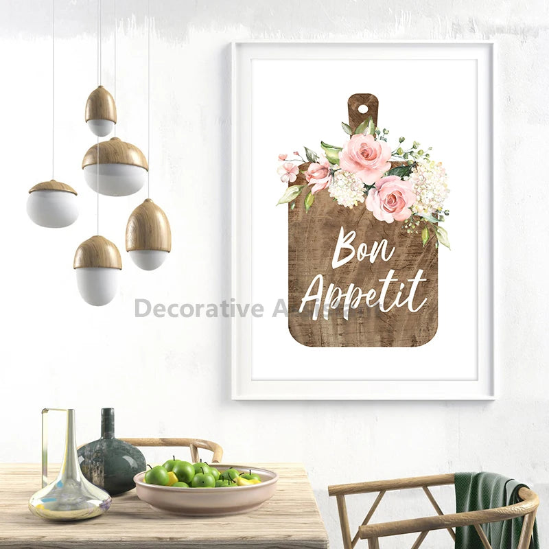 French Bon Appetit Art Print Wall Decor Housewarming