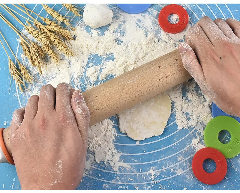 Stainless Steel Rolling Pins Silicone Baking Pastry Mat