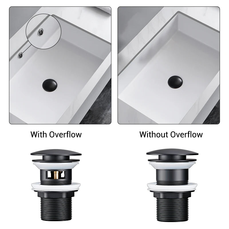 Bathroom Basin Gunmetal Pop-Up Drain Waste Stopper Sink