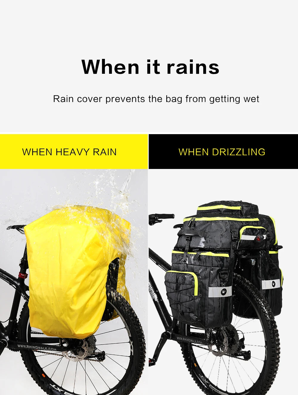 Rhinowalk Bike Pannier Bag In Big Capacity Trunk