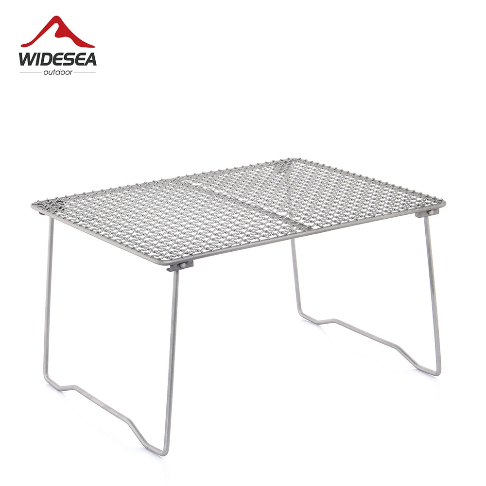 Widesea Titanium Charcoal Bbq Grill Net Folding Legs