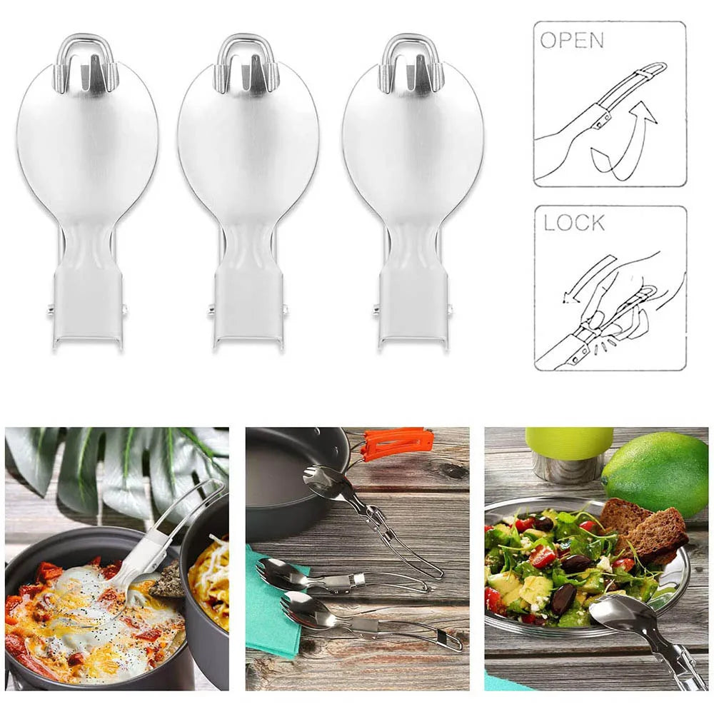 Camping Travel Equipment Tableware Cookware Kit Pots Burner