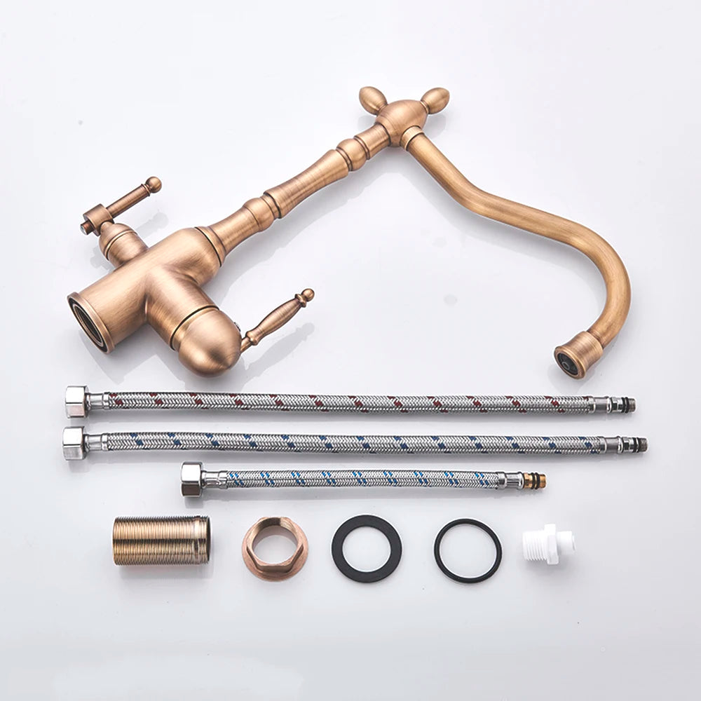 Polished Golden Filter Faucet Drinking Pure Water Tap