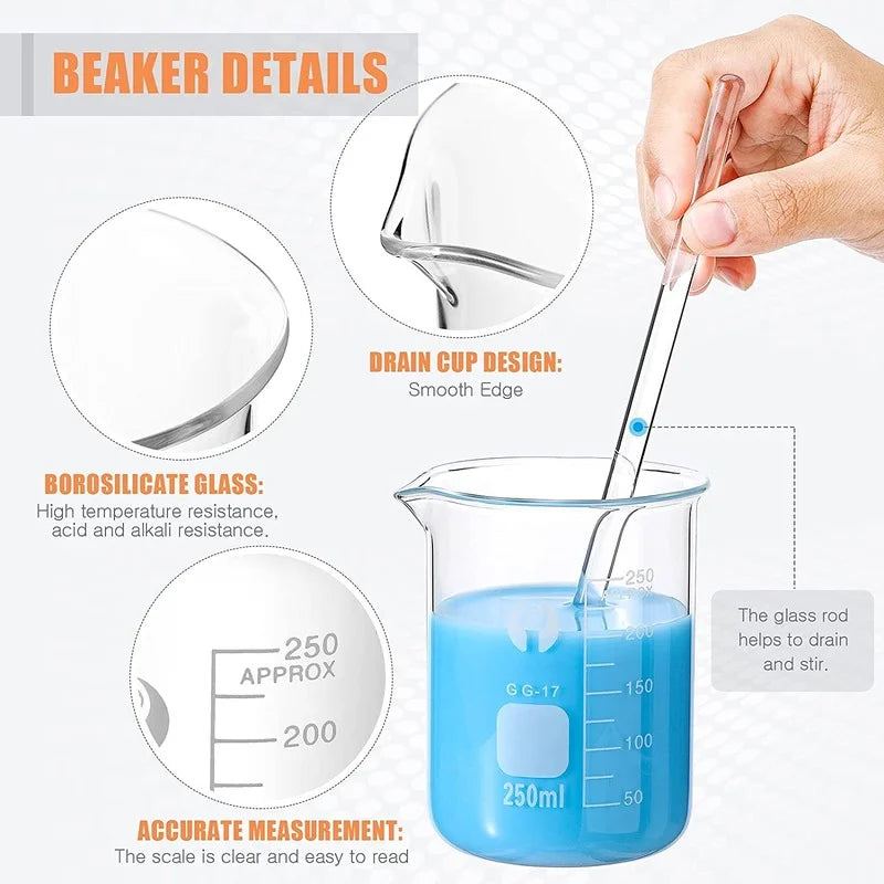 Experimental Glass Beaker Measuring Cylinder 10 Glass Measuring