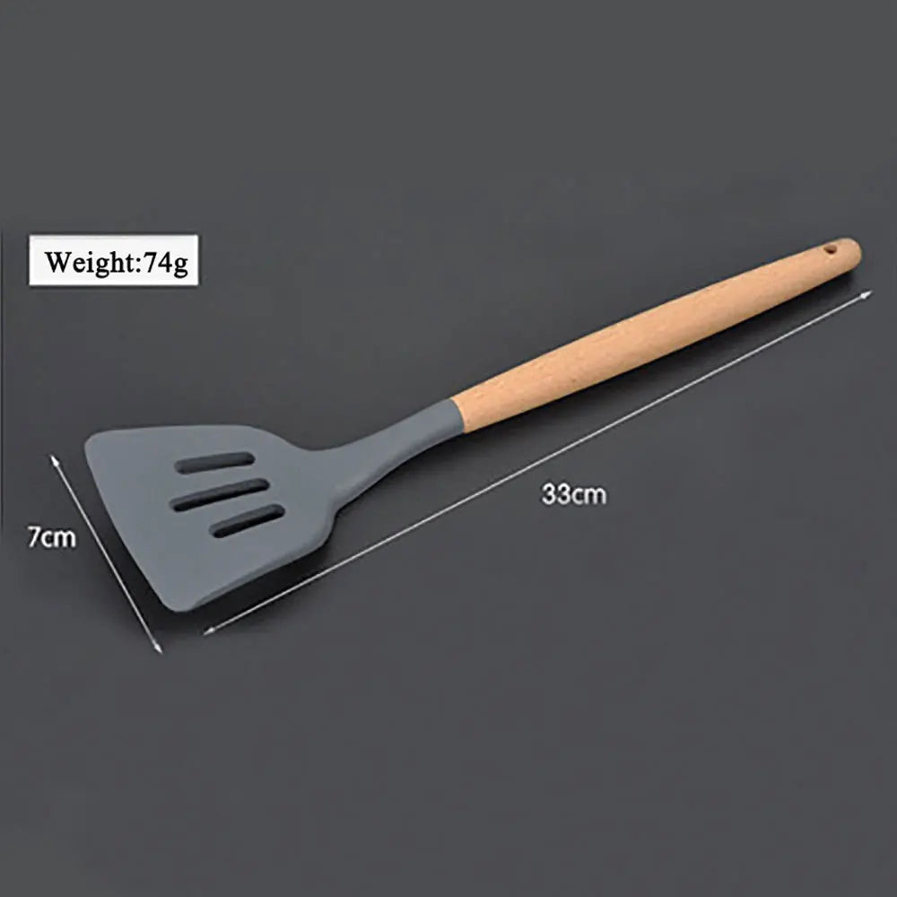 Silicone World Cooking Kitchenware Silicone Utensils Wooden