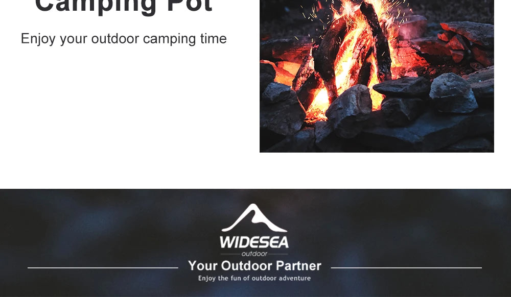 Widesea Camping Cooking Utensils Outdoor Tableware Pot Ultralight