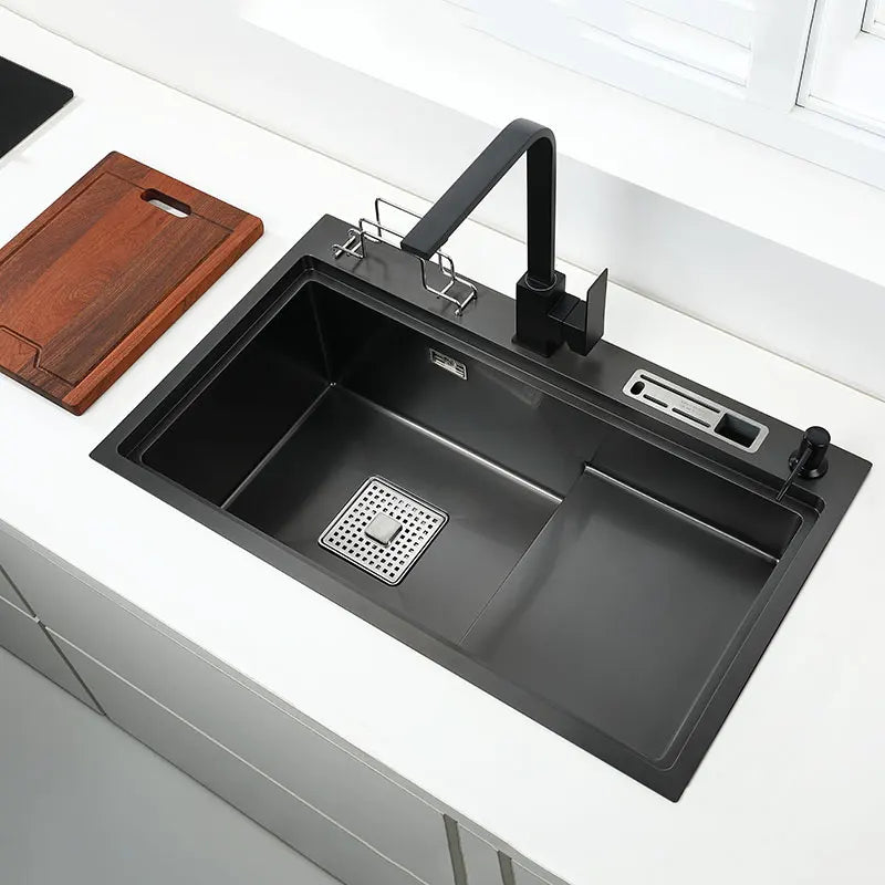 Black High Low Sink Sink Knife Holder Vegetable