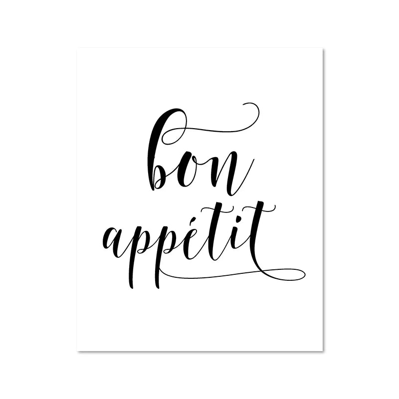 French Bon Appetit Art Print Wall Decor Housewarming