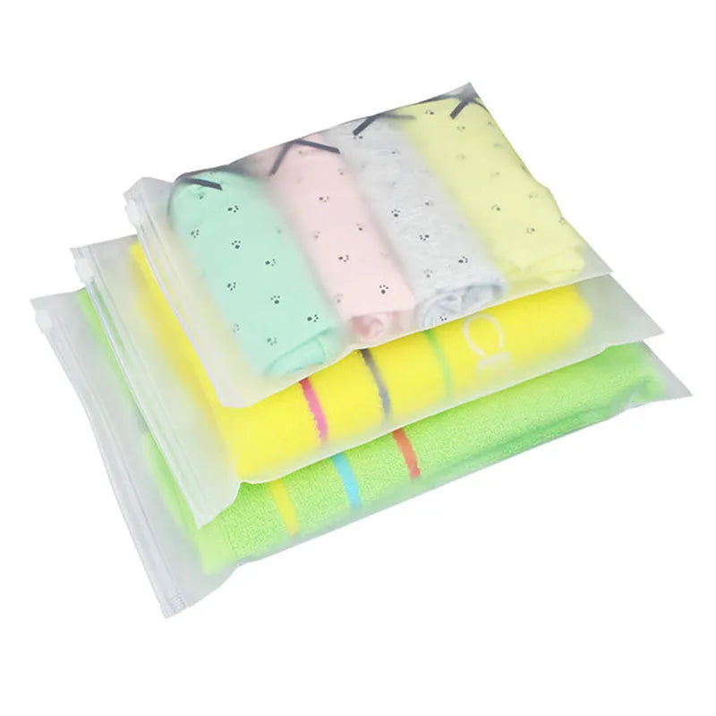 100pcs Frosted Plastic Packaging Bag Travel Storage Bag