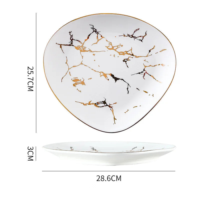 Nordic Dinner Irregular Plates Ins Gold Inlay Dinner