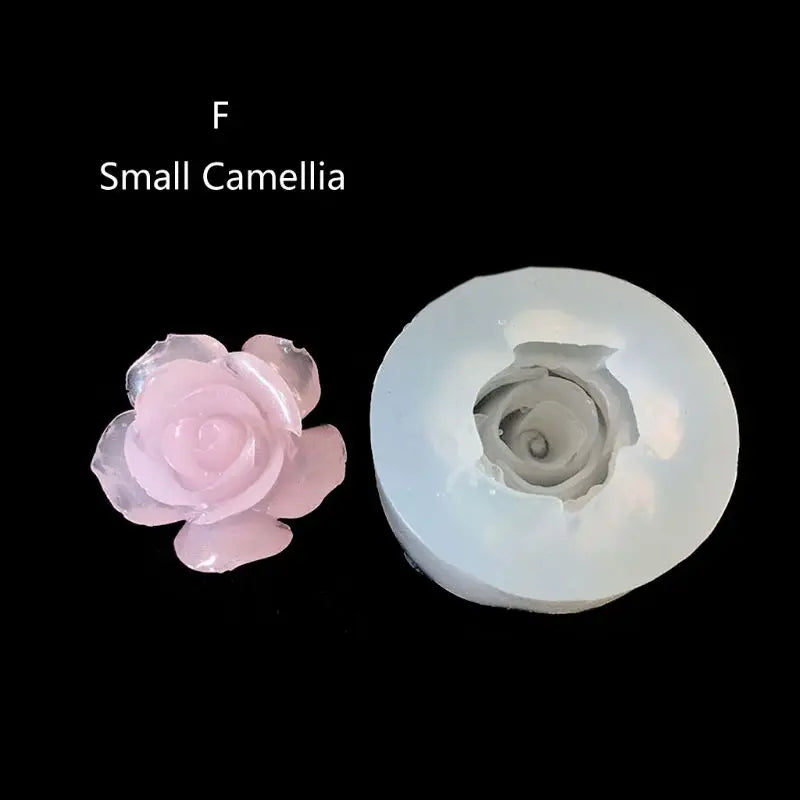 10 Styles 3d Flower Silicone Mold Resin Camellia