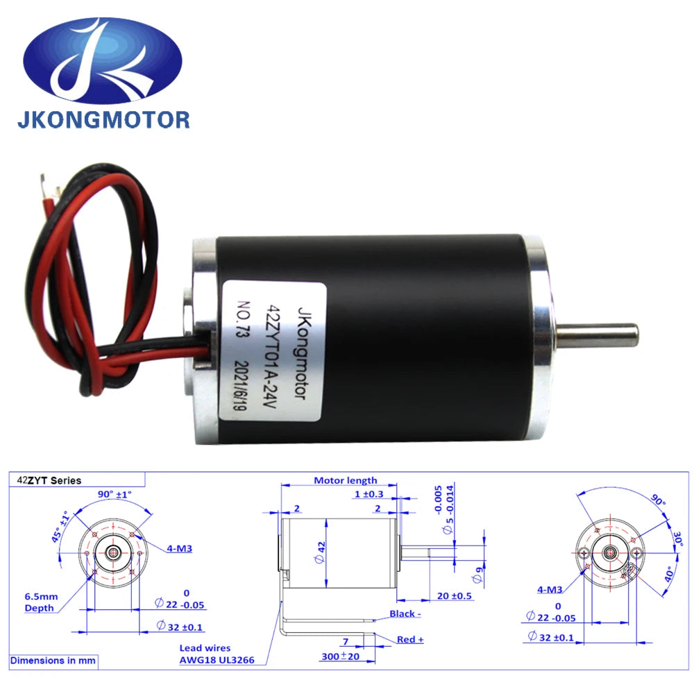 Jkongmotor 42zyt01a 42zyt01 14w Brush Dc Motor 42mm