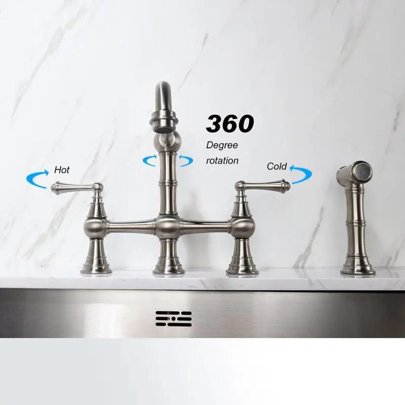 Basin Faucet Cold Faucet Brass Double-Handle Swivel Sink