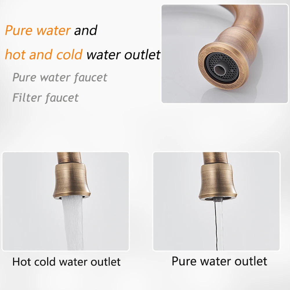 Polished Golden Filter Faucet Drinking Pure Water Tap
