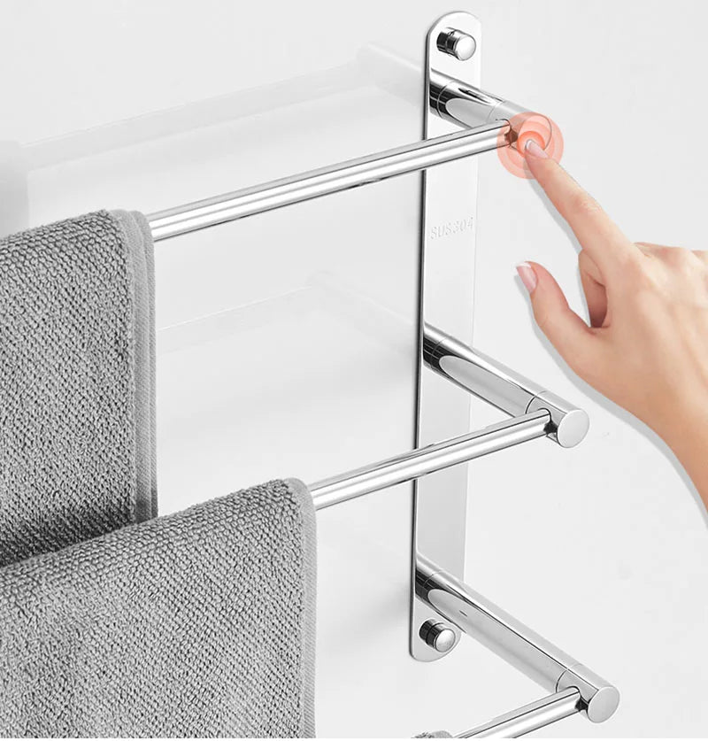 Chrome Bathroom Towel Rack 304 Stainless Steel Towel