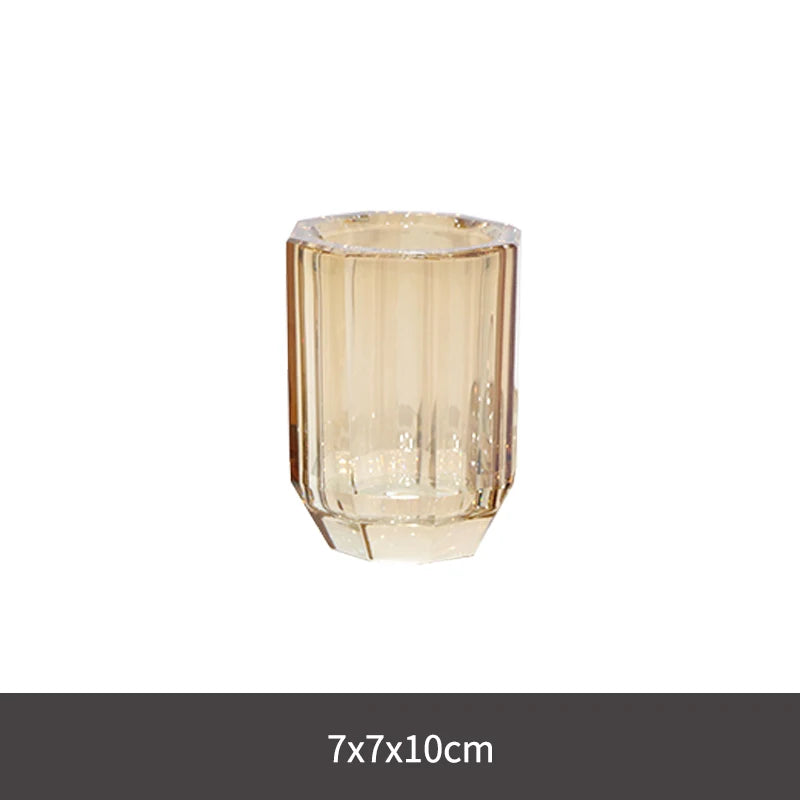 Crystal Glass Bathroom Toothbrush Cup Soap Dish Bottling