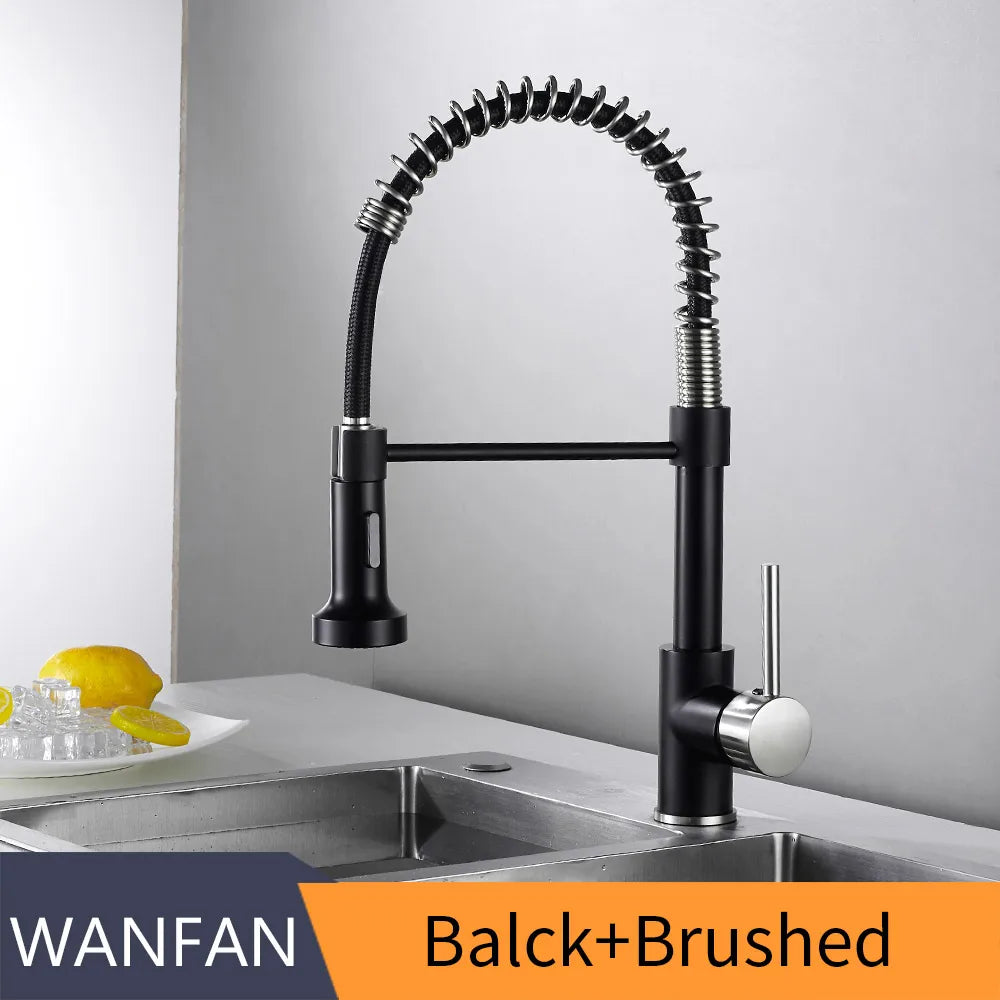 Faucets Sink Stainless Steel Handle Hole Pull Down