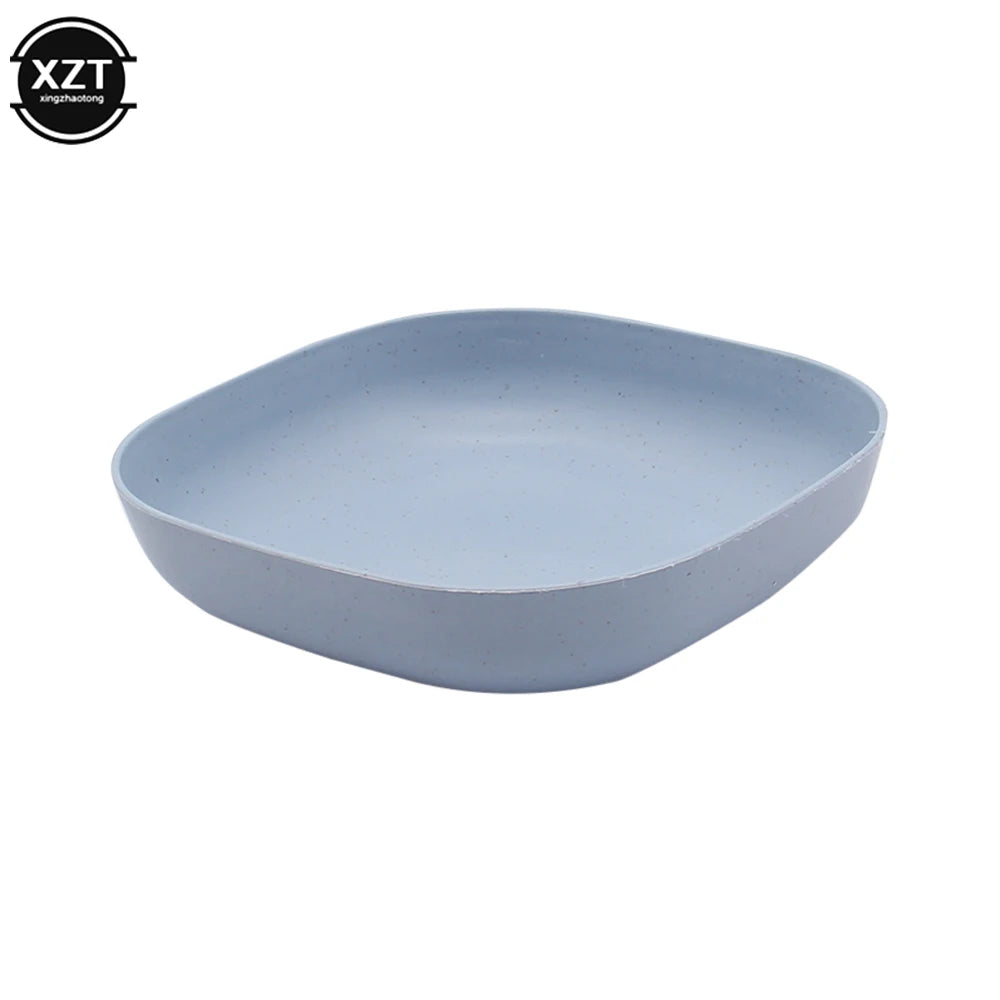 Wheat Straw Dishes Anti-Drop Square Dishes Children Dishes