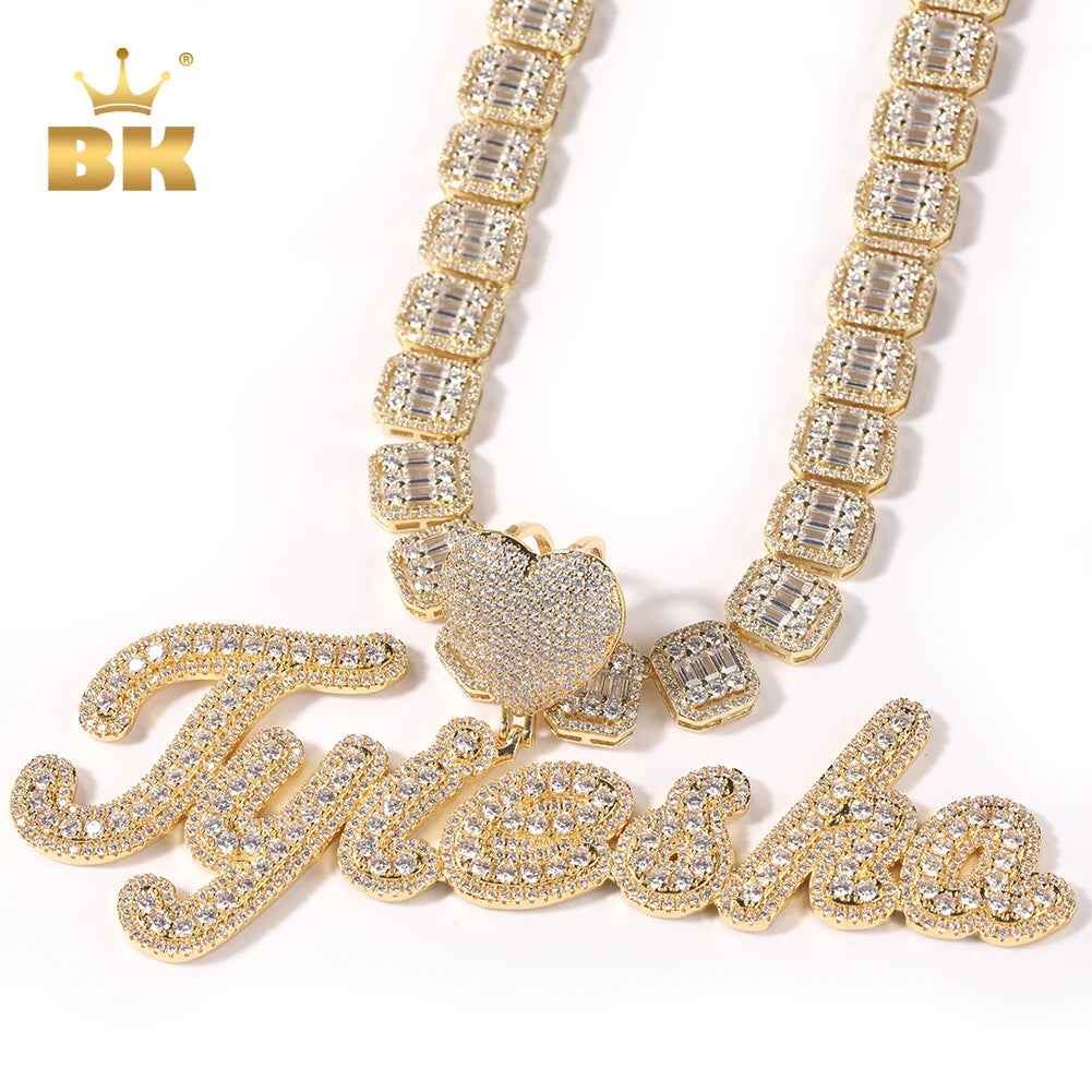 Bling King Heart Bail Custom Brush Script Bubble