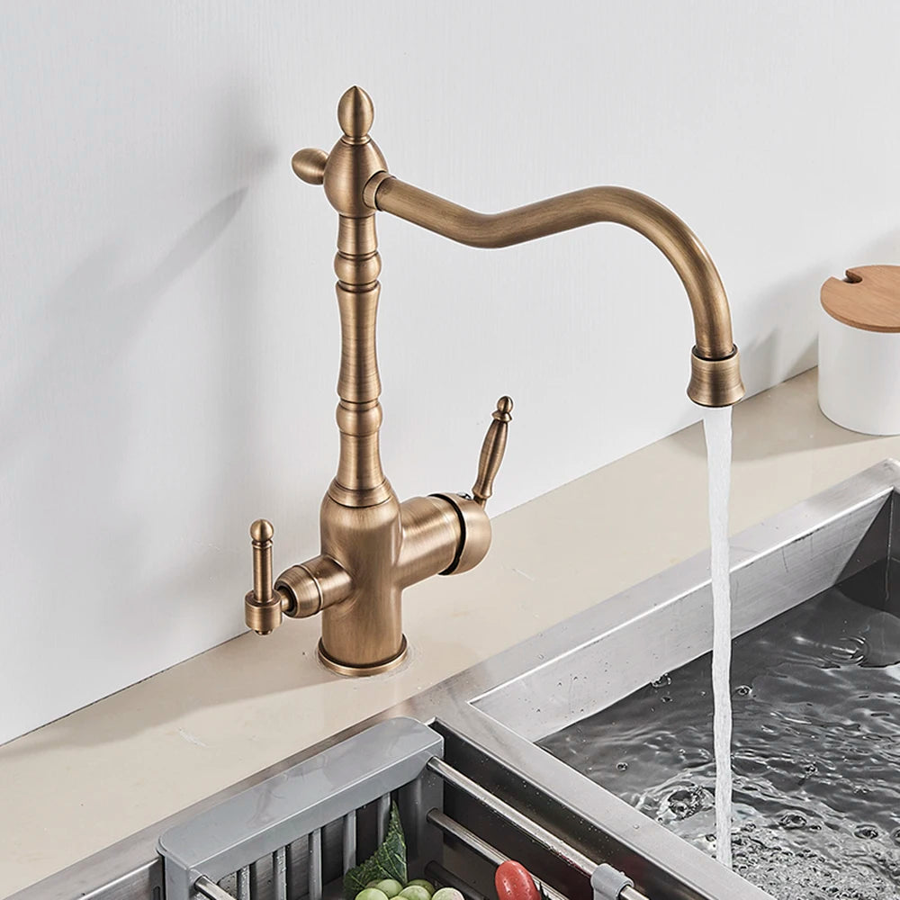 Polished Golden Filter Faucet Drinking Pure Water Tap