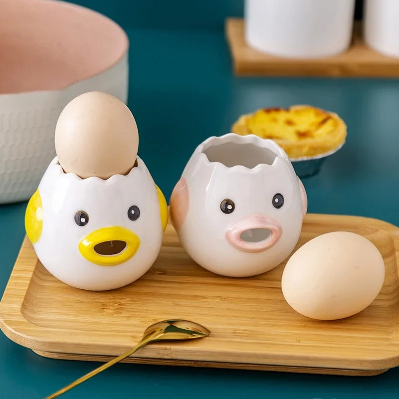 Egg White Separator Cute Chicken Ceramic Egg Yolk