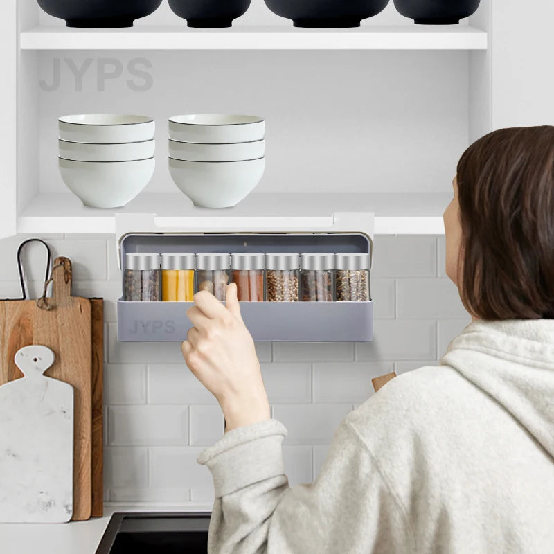 Spice Rack Self-Adhesive Spice Organizer Rack Seasoning Bottle