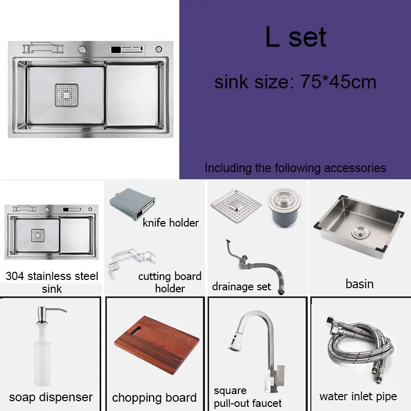 Black High Low Sink Sink Knife Holder Vegetable