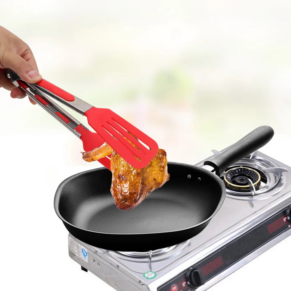 Cooking Non-Stick Tongs Pizza Bread Steak Clip Stainless