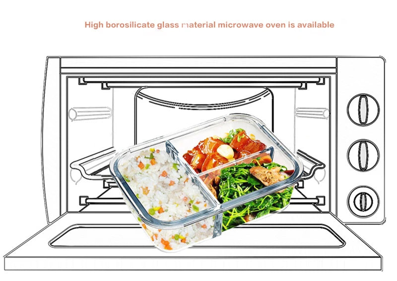 Style Lunch Box Glass 1050ml Microwave Bento Box