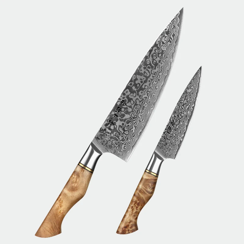 Hezhen Knife 1-7pc Damascus Steel Knives Chef Knife