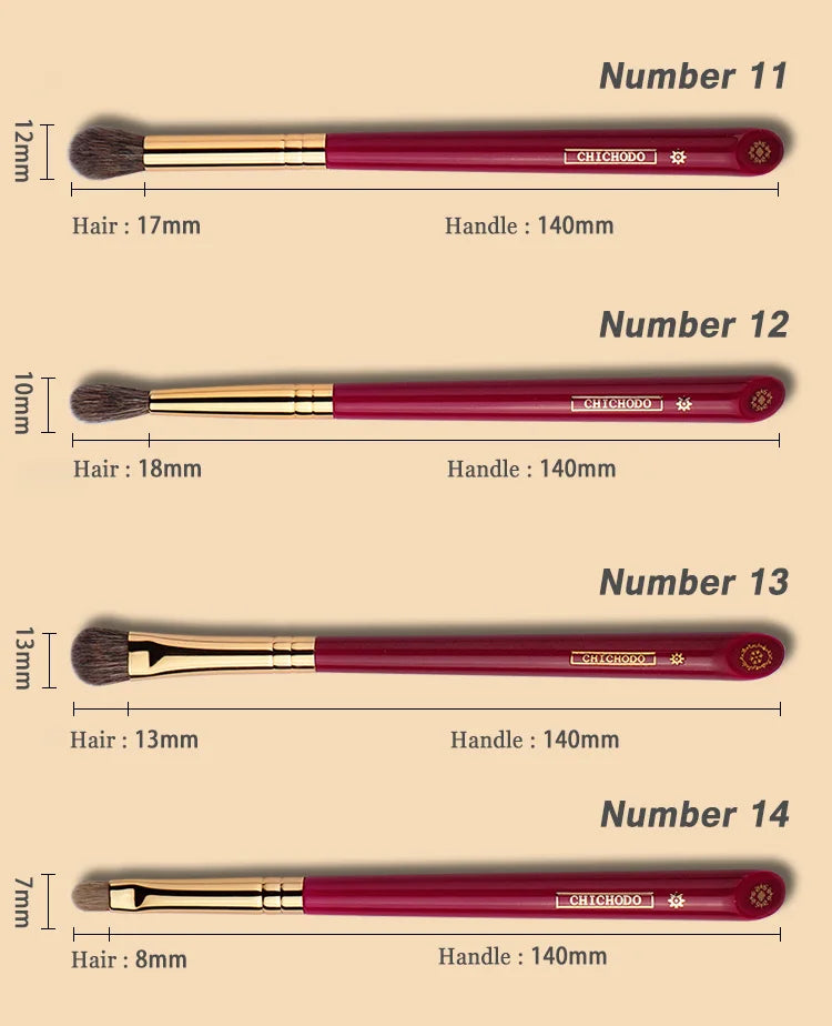 Chichodo Makeup Brush-Luxurious Red Rose Series 20pcs Animal