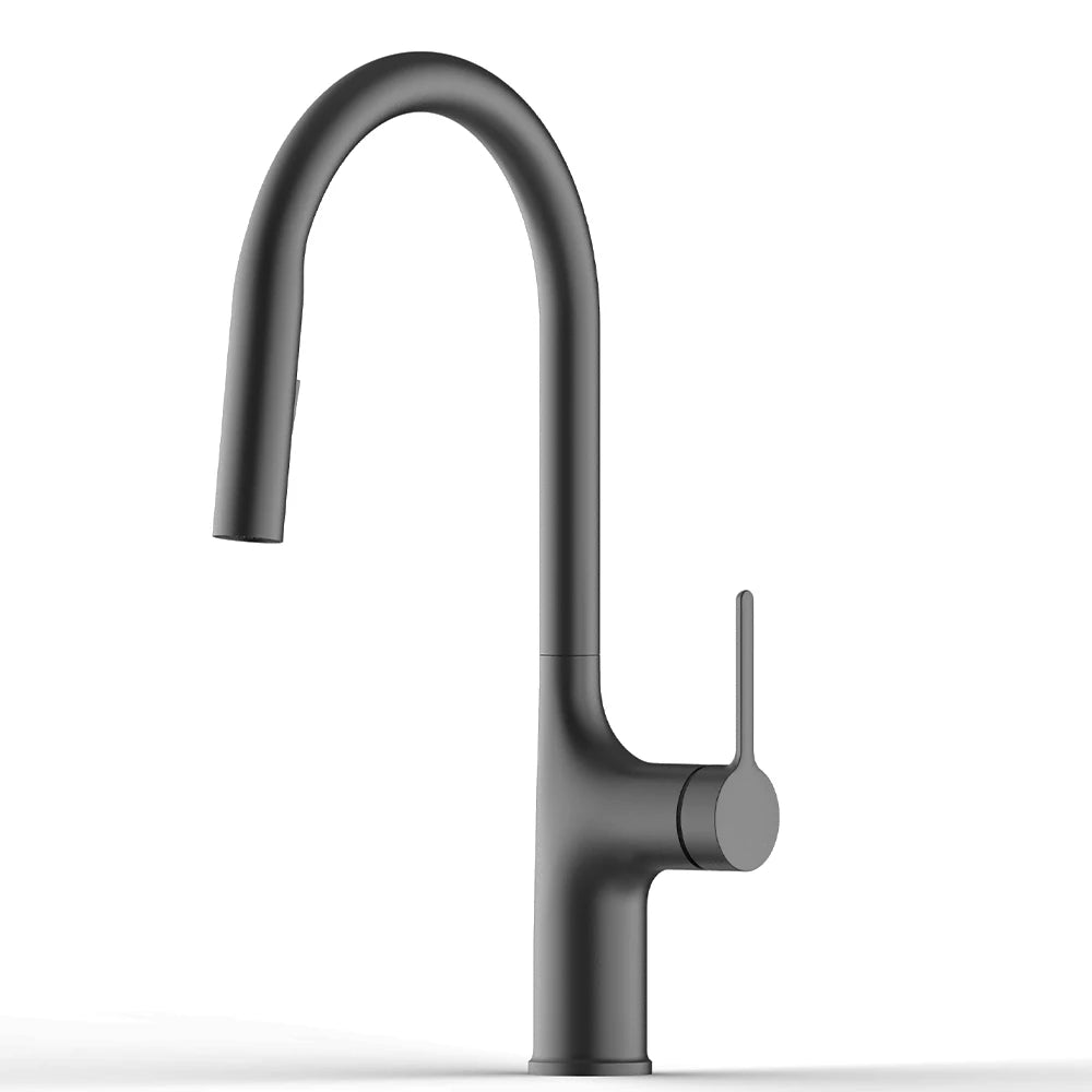 Bagnolux Titanium Black Brushed Deck Mounted Faucet Two