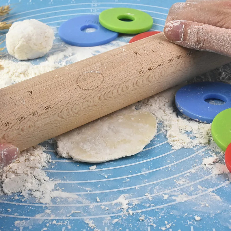 Stainless Steel Rolling Pins Silicone Baking Pastry Mat