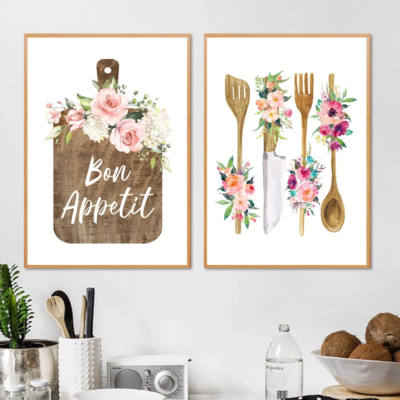 French Bon Appetit Art Print Wall Decor Housewarming