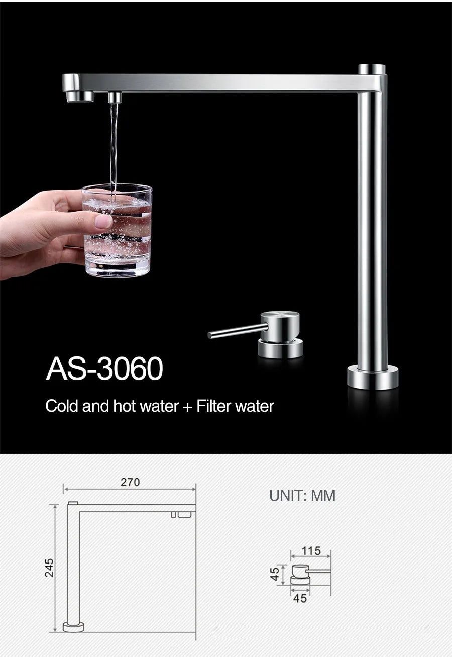 Asras Sink Faucet 304 Stainless Steel Lifting Faucet