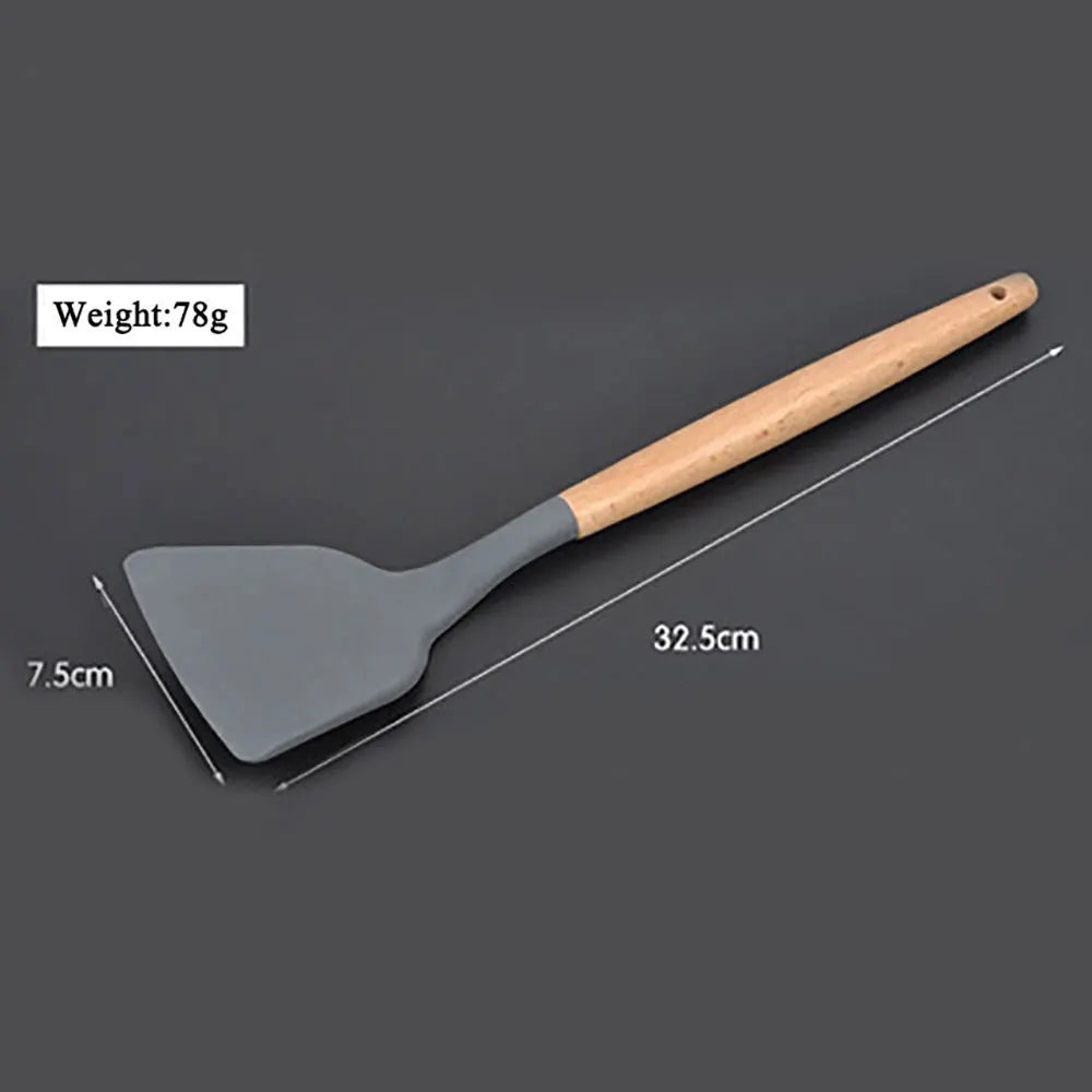 Silicone World Cooking Kitchenware Silicone Utensils Wooden