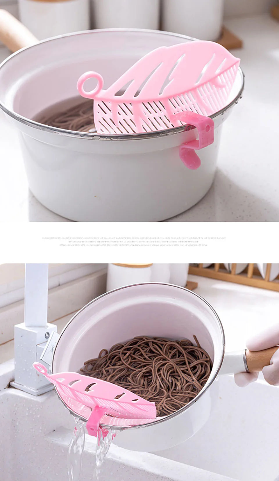 Multi-Use Pot Funnel Strainer Baffle Sieve Drainer Beans