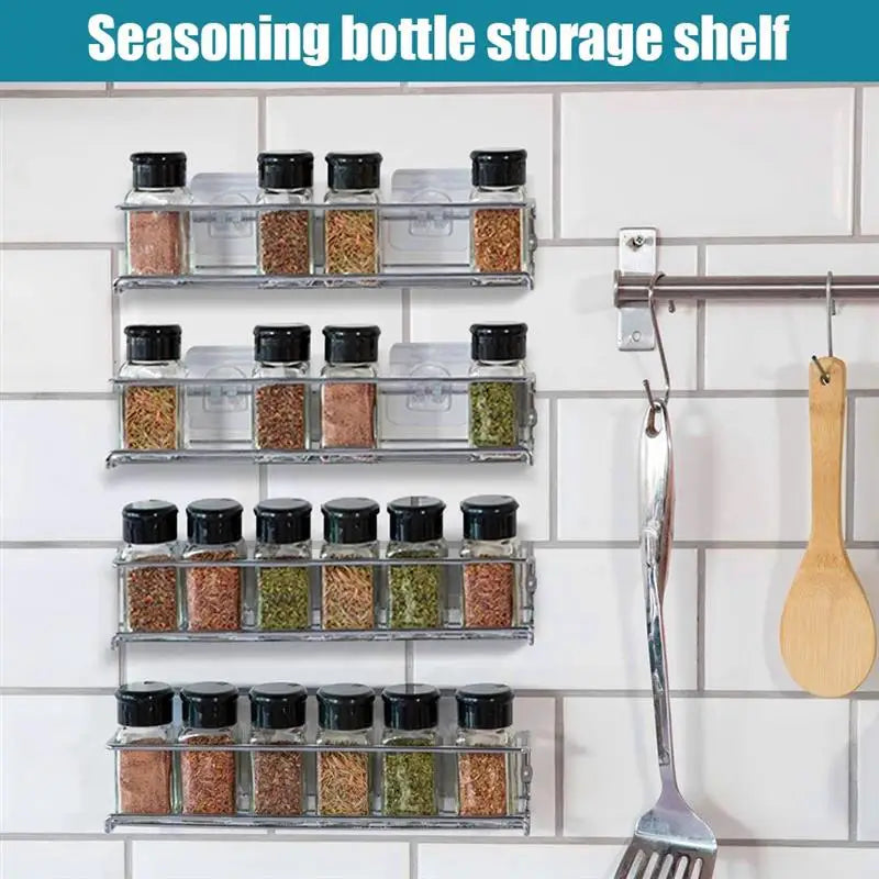 4/2pcs Spice Rack Organizer Wall Mount Storage Racks