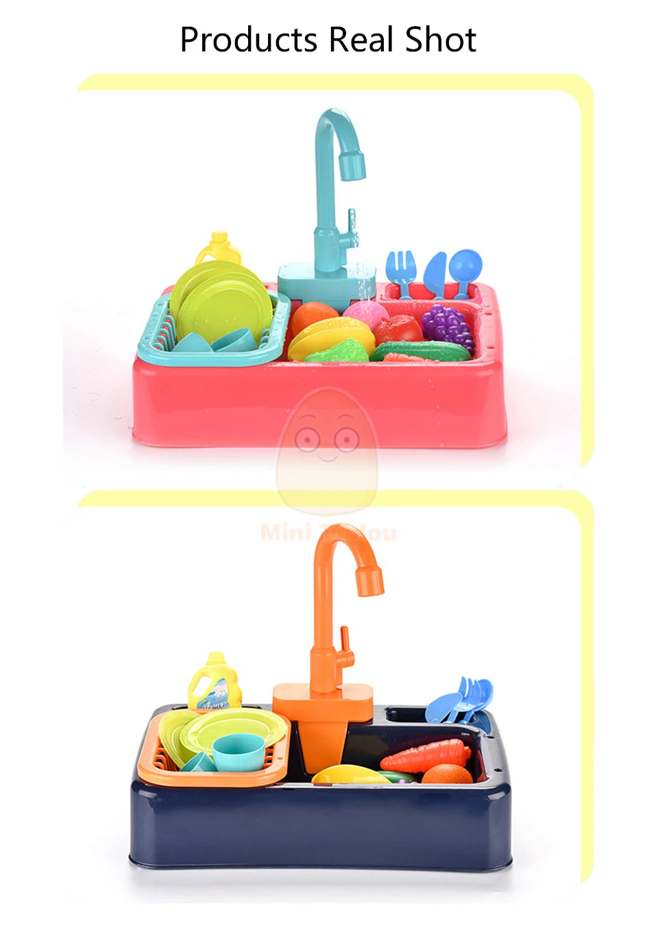 Toy Plastic Dish Wash Sink Children Simulation Pretend