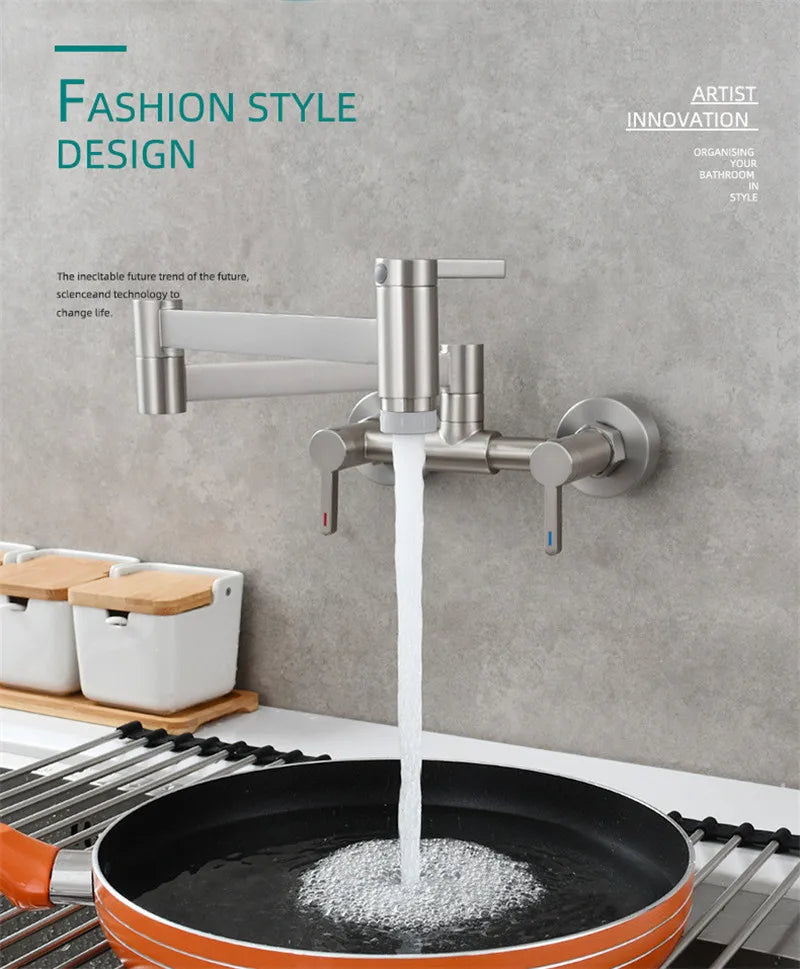 Pot Filler Tap Wall Mounted Foldable Faucet Cold