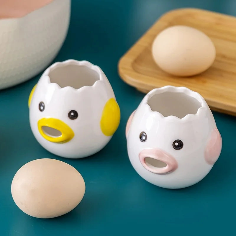 Egg White Separator Cute Chicken Ceramic Egg Yolk